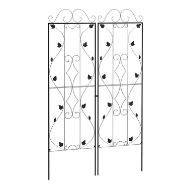 Набір з 2 шт. сітчастої опори для ліан зі сталі, нержавіюча, висота 181 см, ширина 50 см, чорного кольору