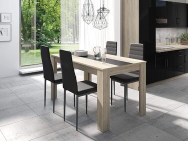 Обідній стіл byLIVING Nori: сучасний дизайн, ефект дуба, стільниця чорного або білого кольору, 140 x 80 см, висота 75 см