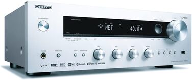 Стереоприймач Onkyo TX-8270(S), 160 Вт/канал, Bluetooth, WLAN, потокове передавання, DAB/FM, срібло