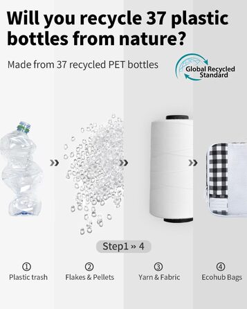 Набір органайзерів для валізи ECOHUB, 6 шт, дорожні компресійні сумки-кубики з ID-тегами, повітропроникні органайзери для одягу та рюкзака, чорно-білий колір