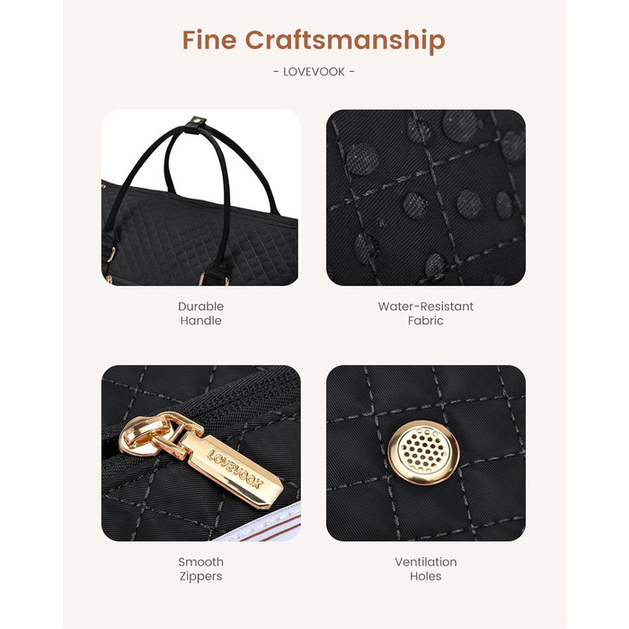 LOVEVOOK Складаний дорожній саквояж для жінок, 2-в-1, з сумкою для взуття, водонепроникний, для ручної поклажі, 53L, чорний