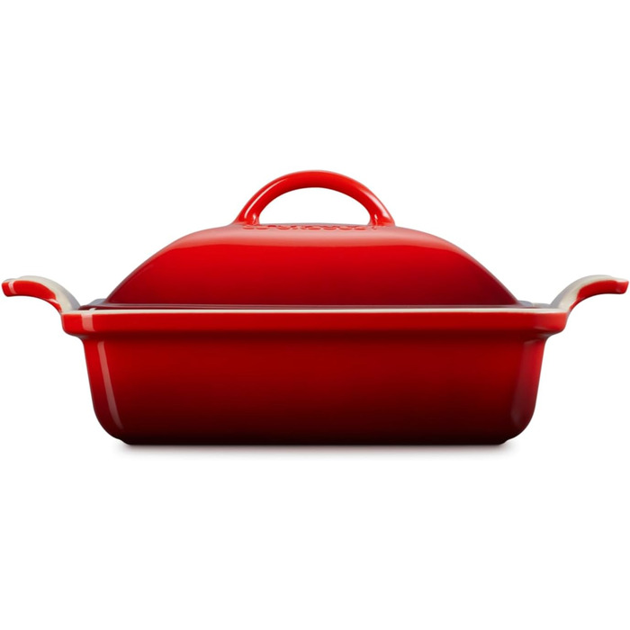 Каструля Le Creuset Heritage з кришкою, квадратна, 22.9 см, біла (колір вишня)