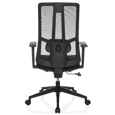 Офісне крісло / Крісло з поворотним механізмом TRAMORE BASE з тканиною для сидіння / сіткою для спинки, чорного кольору, hjh OFFICE