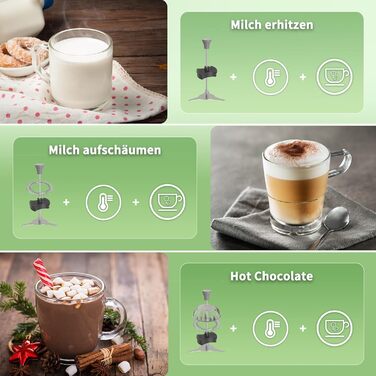 Електричний спінювач молока Maestri House 600 мл, 12-в-1, з регулюванням температури та функцією пам'яті, з нержавіючої сталі, чорний