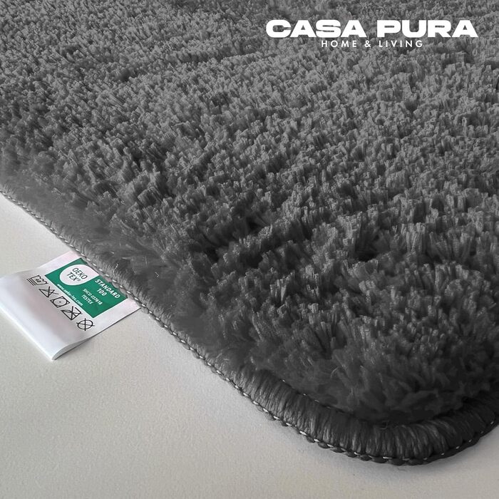 Casa Pura Килимок для ванної кімнати з високим ворсом Sky Soft - М'який, пухнастий, з ефектом шаги - Нековзний, пральний, перевірений на шкідливі речовини - 16 кольорів у 6 розмірах (80x150 см, /Ivory)