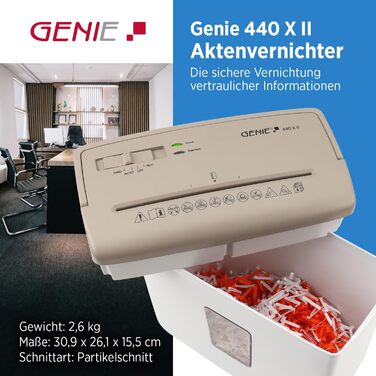 Шредер Genie 440 X II P4: Активний знищення документів, 9л, автоматичний старт/стоп, компактний, для дому та офісу
