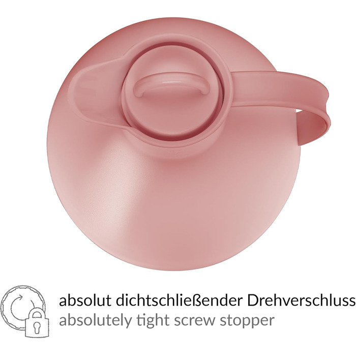 Термос Alfi Kugel 0.94л, 940 мл, Ash Rose - термоізоляційна керамічна колба, поворотний замок, дизайнерський, BPA-free