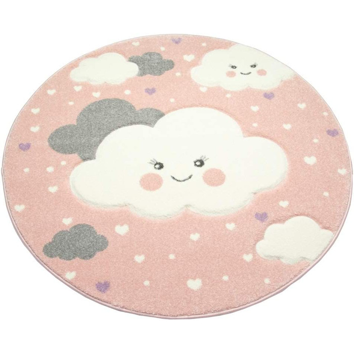 Килим для дитячої кімнати Дитячий килимок хмари рожевий Розмір 140х200 см