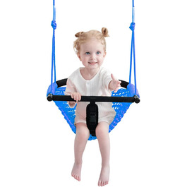 Дитяча гойдалка-трансформер 2-в-1 Nets Tribe для дому та саду (зелений/блакитний)