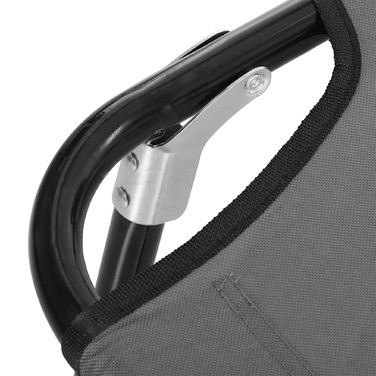 Шезлонг для відпочинку, спинка з 5 положеннями, швидковисихаючий матеріал, металевий каркас, 188 x 56 x 28 см, сірий