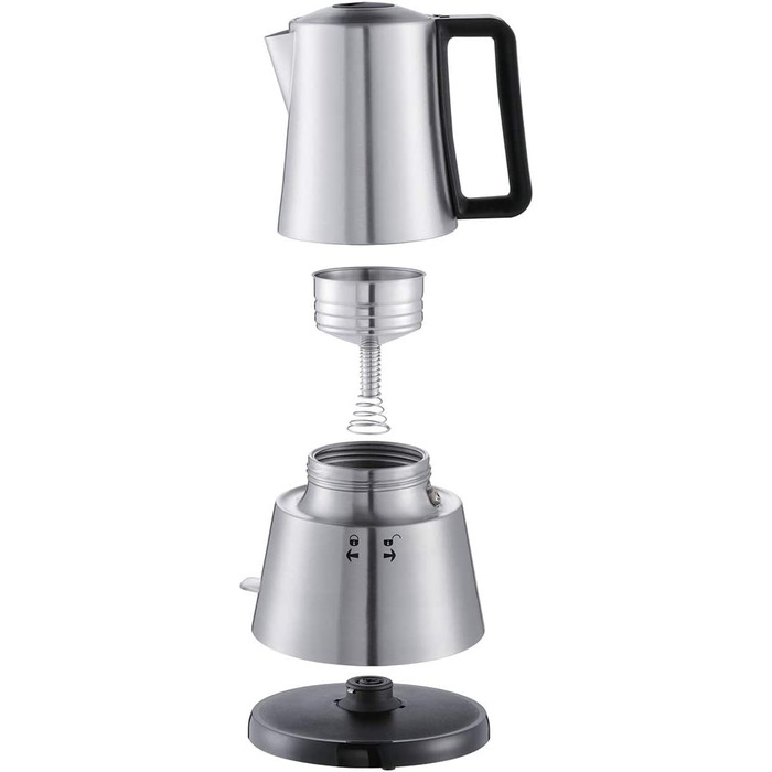 Кавоварка гейзерна Cloer 5918 Moka Maker, 3-4 чашки, нержавіюча сталь, з безпечним вимкненням та клапаном