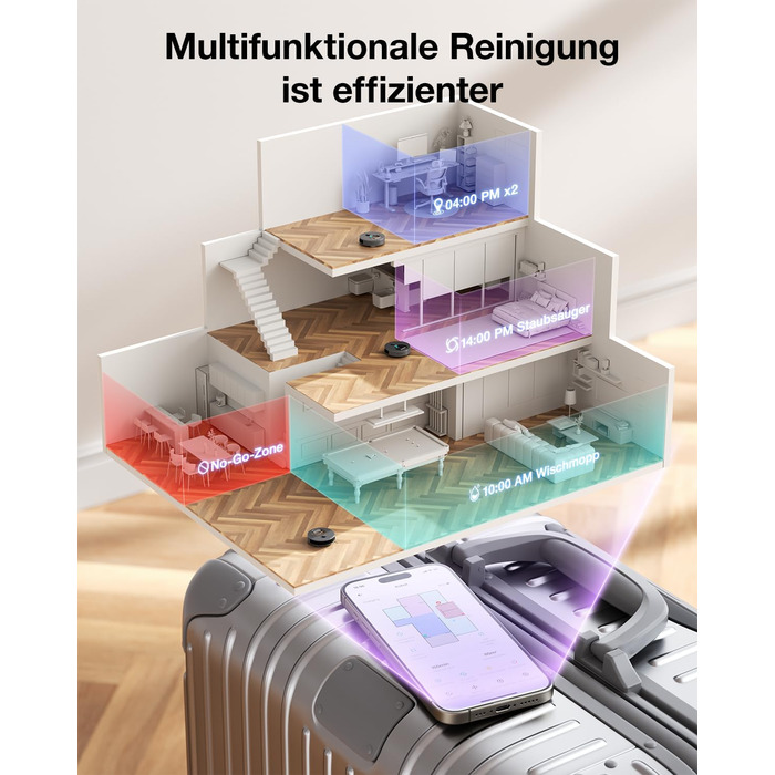 Робот-пилосос OKP L7G 3-в-1 з функцією миття, 6000Pa, LiDAR, 150 хв, WiFi, Alexa, для тварин, килимів, твердих підлог, сірий