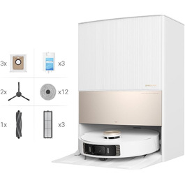 Робот-пилосос Dreame L20 Ultra Complete з миючим модулем, 10000Pa, LiDAR, функція самостійного миття та сушіння, самостійне порожнення та поповнення, 10,5 мм підйом мопа