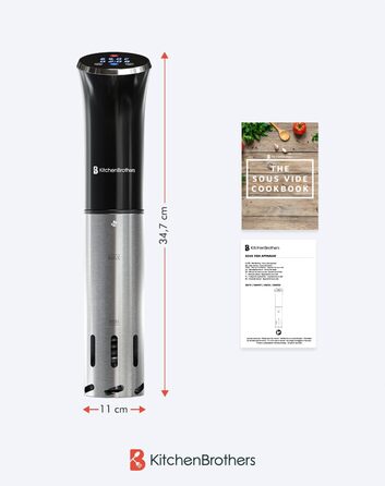 Набір для приготування су-від KitchenBrothers: су-від паличка, таймер, 1200W, чорний (без аксесуарів)