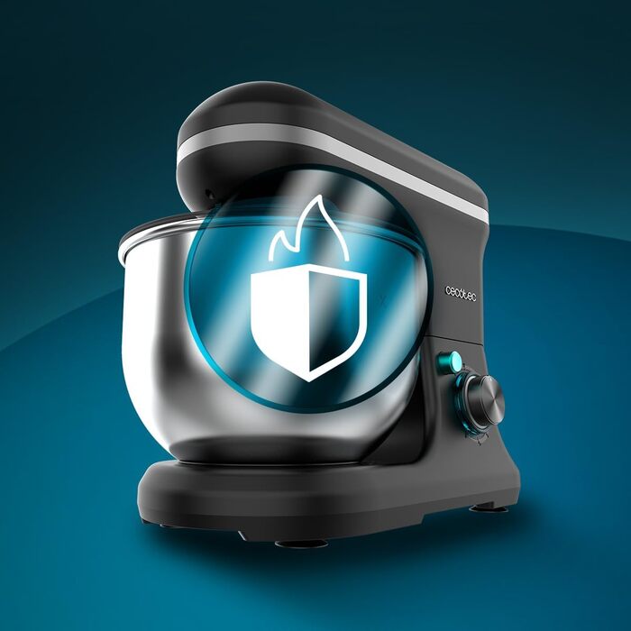 Міксер Cecotec Cecomixer Merengue 5L з потужністю 1200 Вт, 6 швидкостей, чорний, з нержавіючою чашею 5л та набором для збивання та замішування