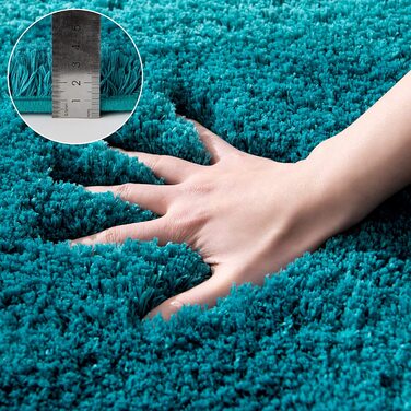 Килимок для ванної MIULEE, м'який нековзний килимок для ванної, килимок для ванної, килимок для ліжка, пухнастий килим, килимок для ванної, килимок для душу для ванної та вітальні, спальні, 50x80 см (40x60 см, Бірюзовий)