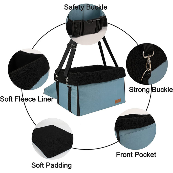 Автомобільні сидіння apollo walker для собак сидіння-підсилювач для собак зі знімною флісовою підкладкою складаний дизайн для маленьких домашніх тварин (синій )