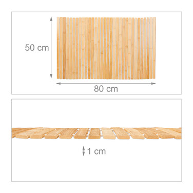 Бамбуковий килимок для ванної Relaxdays 80x50 см