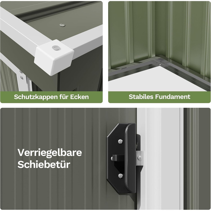 Металевий сарай для інструментів Devoko 96x98x160 см з похилим дахом, сталевий, стійкий до іржі, з рукавичками, замком, для двору, тераси, газону (сірий, S)