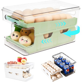 Організатор для яєць Virmate, 24 ячейки, зелений, для холодильника