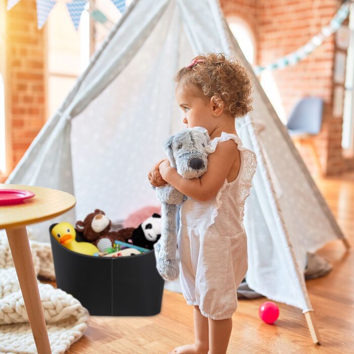 Кошик для дров Relaxdays, штучна шкіра, чорний