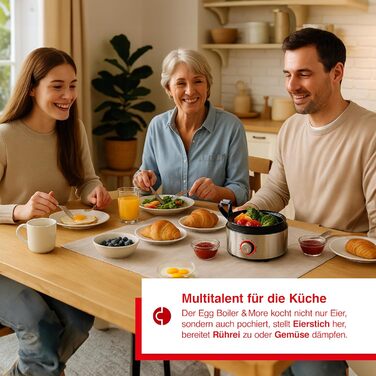 Яйцеварка Solis 8272 з функцією пароварки – нержавіюча сталь, до 7 яєць, регулювання ступеня готовності, LED-дисплей, звуковий сигнал, безпечна та легка у чищенні