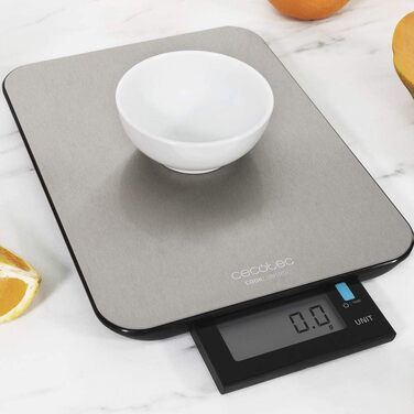 Кухонні ваги Cecotec Cook Control з нержавіючої сталі, LCD-дисплеєм та ретро-дизайном. Водостійка технологія.