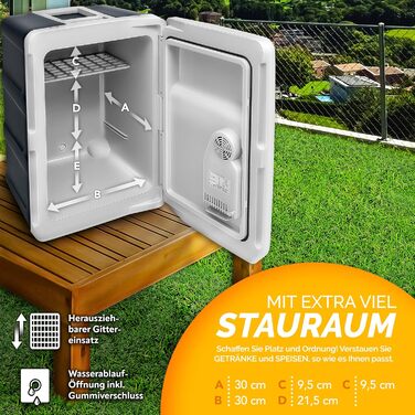 Автомобільний холодильник Tillvex електричний 40л з колесами: охолодження та підігрів, 230V/12V, ECO-режим (Сірий)