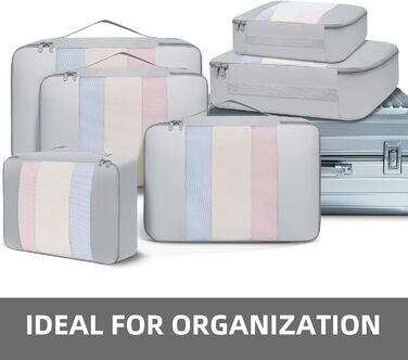 Набір органайзерів для одягу в дорогу BAGAIL, 10 шт., дорожні компресійні куби для пакування речей у валізу та ручну поклажу, рожевий