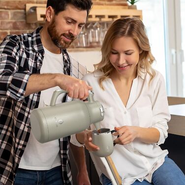 Термос IDEUS 2л з нержавіючої сталі, двостінний, вакуумна ізоляція, для кави та чаю, BPA-free, колір Celadon