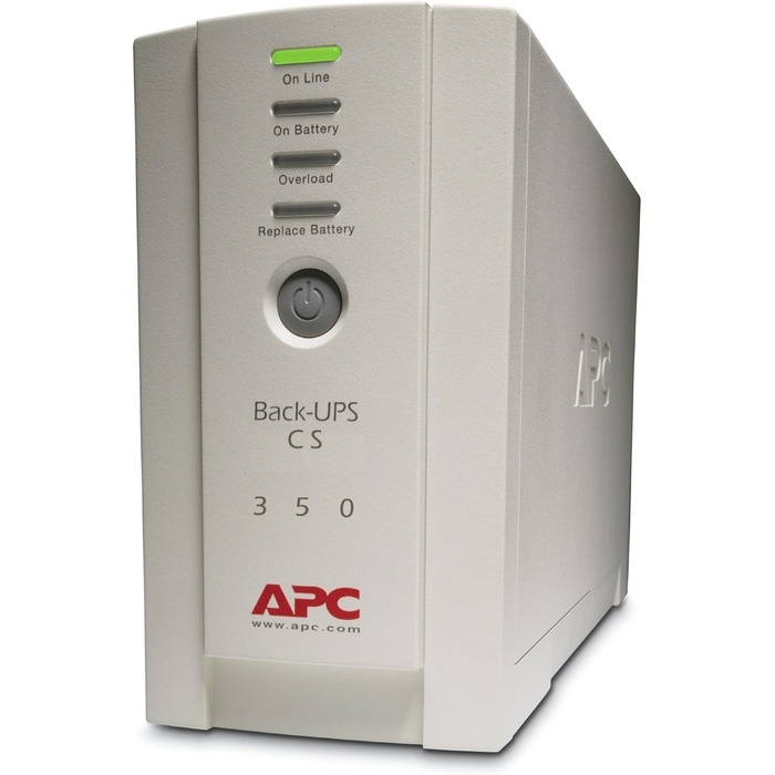 ДБЖ APC Back-UPS CS - BK350EI - джерело безперебійного живлення 350 ВА (4 виходи IEC, захист від перенапруг) Вихідна потужність 350 ВА одинарна