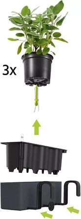 Горщик LECHUZA CUBE Color Triple (Сірий Шлахтер) 13680 (40x14x13,5 см)