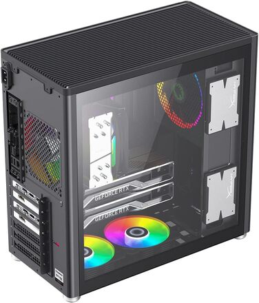 Ігровий корпус GameMax Spark Pro Cube ATX з двома загартованими скляними панелями, USB 3.0, Type-C, чорний