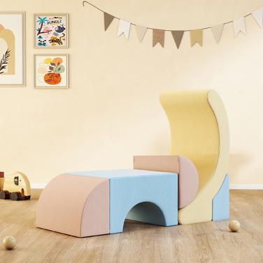 Набір з 5 пінопластових кріпильних блоків, обтягнутих шнуром, легкі, для будівництва, повзання та лазіння, різнокольорові