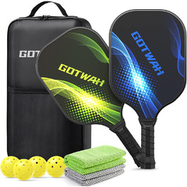 Набір ракеток для піклболу GOTWAH з 2 ракетками - набір ракеток для піклболу на відкритому повітрі, легкі ракетки зі скловолокна для дорослих новачків, гравців середнього рівня і гравців старшого віку
