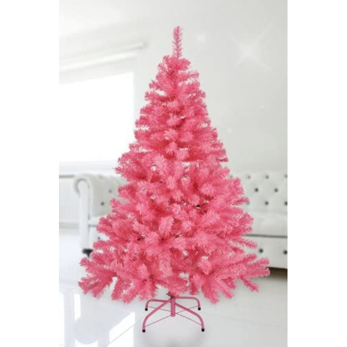 Штучна Різдвяна ялинка Spetebo в рожевому кольорі - з металевою підставкою-ялинка штучна рожева ялинка (180 см)