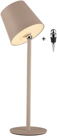 LED настільна лампа SellTec на акумуляторі, USB, біла, диммер, IP54, для саду, кемпінгу, балкону або тераси (пісок)