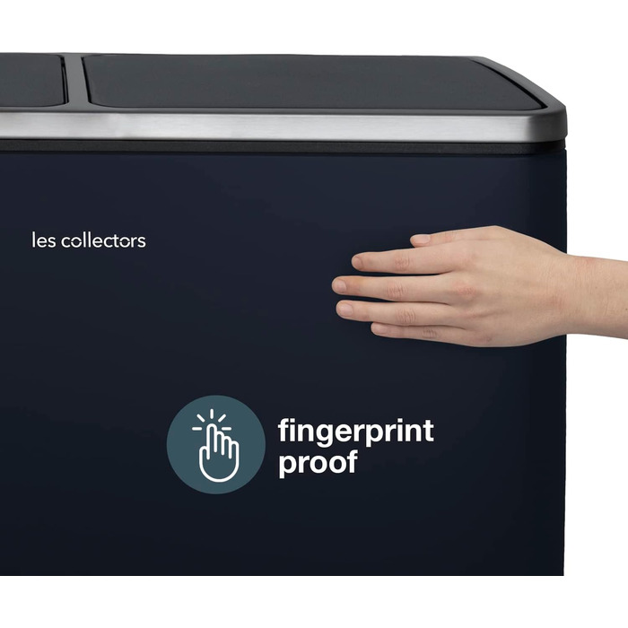 Сміттєвий бак Les Collectionneurs Sensor №1012, 69л, 3 відсіки (47+11+11л), автоматичне відкривання, інфрачервоний датчик, тиха кришка, дизайн (темно-синій)