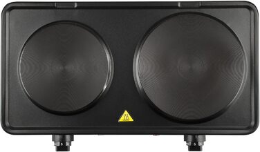 Електрична плитка Girmi PE26 з чавунною поверхнею, 1500 Вт, 5 температурних режимів, діаметр 18,5 см, чорна