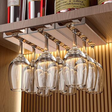 Тримачі для келихів вина Vaisoeny (4 шт), прозорі, для кухні та бару (колір: коричневий, 2 шт в упаковці)