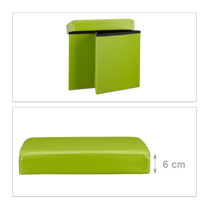 Relaxdays Складний табурет з штучної шкіри