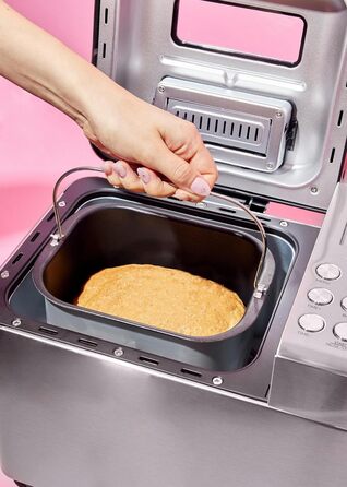 Хлібопічка з нержавіючої сталі - Легко та швидко випікати власний хліб - 15 програм випікання - 500 г, 700 г або 1 кг буханок хліба - 3 ступені підрум'янювання - таймер відстрочки
