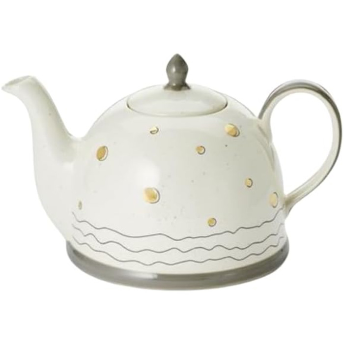 Набір чаю для одного Кераміка Sinje з золотим напиленням, 4 предмети Глечик 0,4 л, Чашка 0,2 л Глечик H 12 см, Ø 5,5 см Чашка H 6 см, Ø 10 см 2XTea для одного, 2 шт.