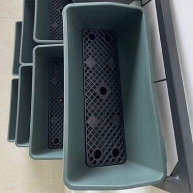 Сходинка для квітів / Квіткова сходинка, 8 ящиків для рослин, стекова, стійка до погодних умов, 52,5 x 14 x 90 см, Сірий + Чорний