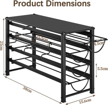 Тримач для капсул кави Dolce Gusto, 5-ярусний металевий ящик для капсул з тихими направляючими та антиковзними ніжками (56 капсул)