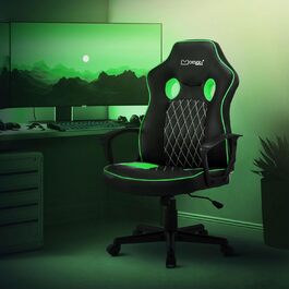 Ігрове крісло ML-Design регульоване S-подібна спинка зелене