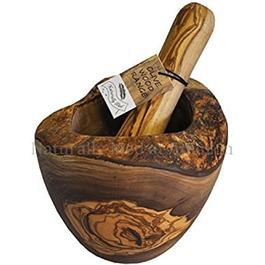 Набір для спецій з оливкового дерева Naturally Med Rustikaler Mörser und Stößel