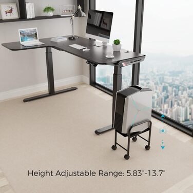 Підставка для ПК EUREKA ERGONOMIC на колесах, регульована по висоті, чорна