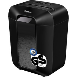 Fellowes LX50: Шредер для документів, 9 листів, Cross Cut, 17л, з блокуванням, чорний