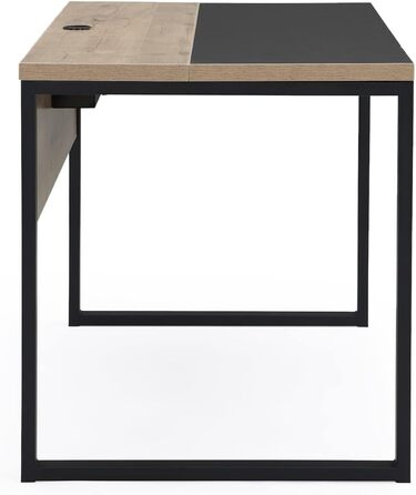 Стіл B&D Noel офісний стіл з кабельною каналізацією промисловий дизайн дуб пісочний, 12103-120-SCHW (чорний, 140x75 см)